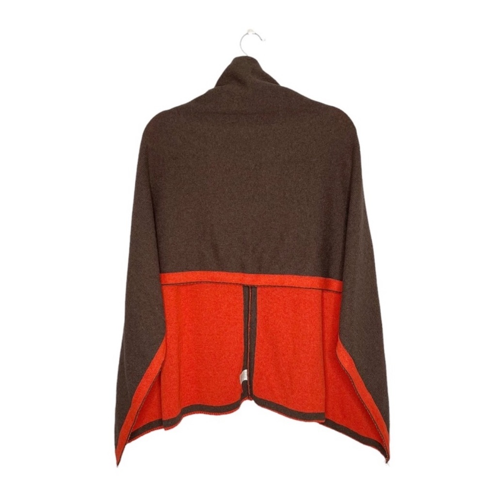 NWT In2Green Recycled Cotton Knit Orange & Brown Poncho